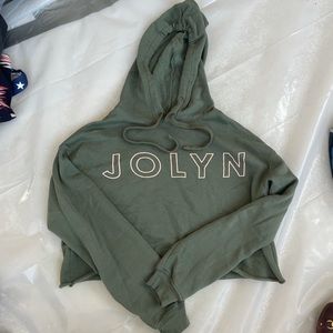 JOLYN “Kim” Green Cropped Hoodie